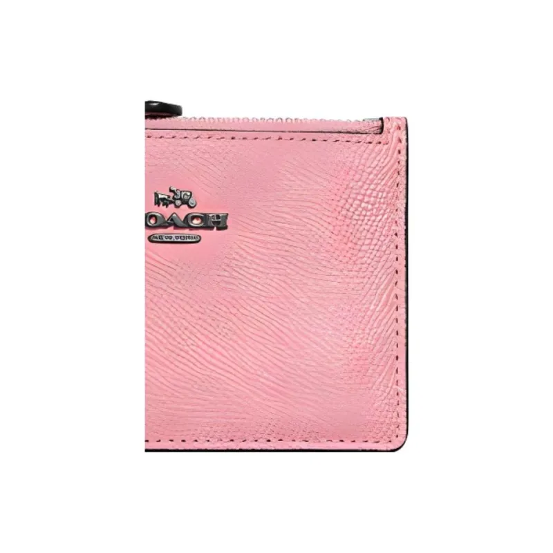 COACH Mini Id Skinny Leather Card Holder Mini Women's Pink-3