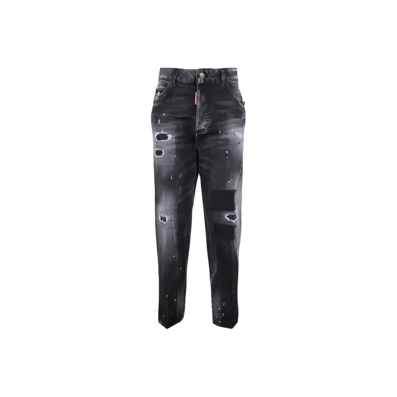 DSQUARED 2 High rise Distressed Wide leg Jeans-0