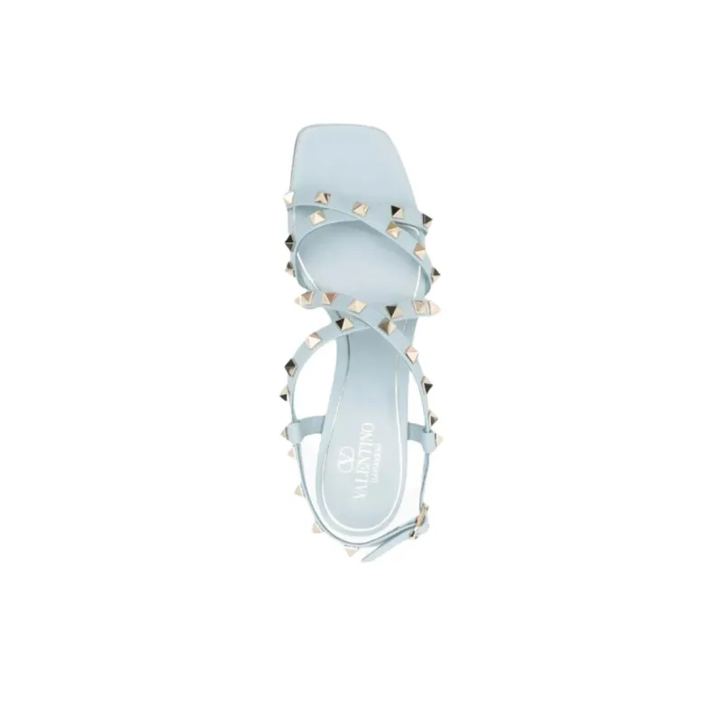 Valentino Rockstud One Strap Sandals 6.5cm Women's Blue-4