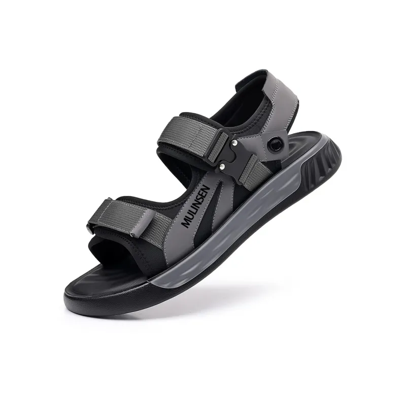 Mulinsen Beach Sandals Men Green Gray-1