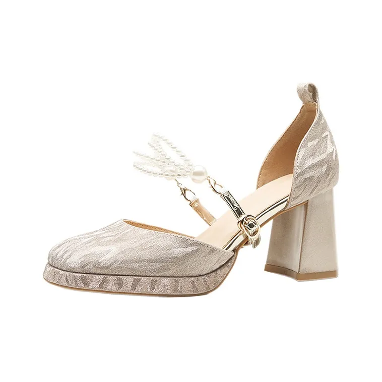 BIGTREE Chunky Heel High Heels Women's-0