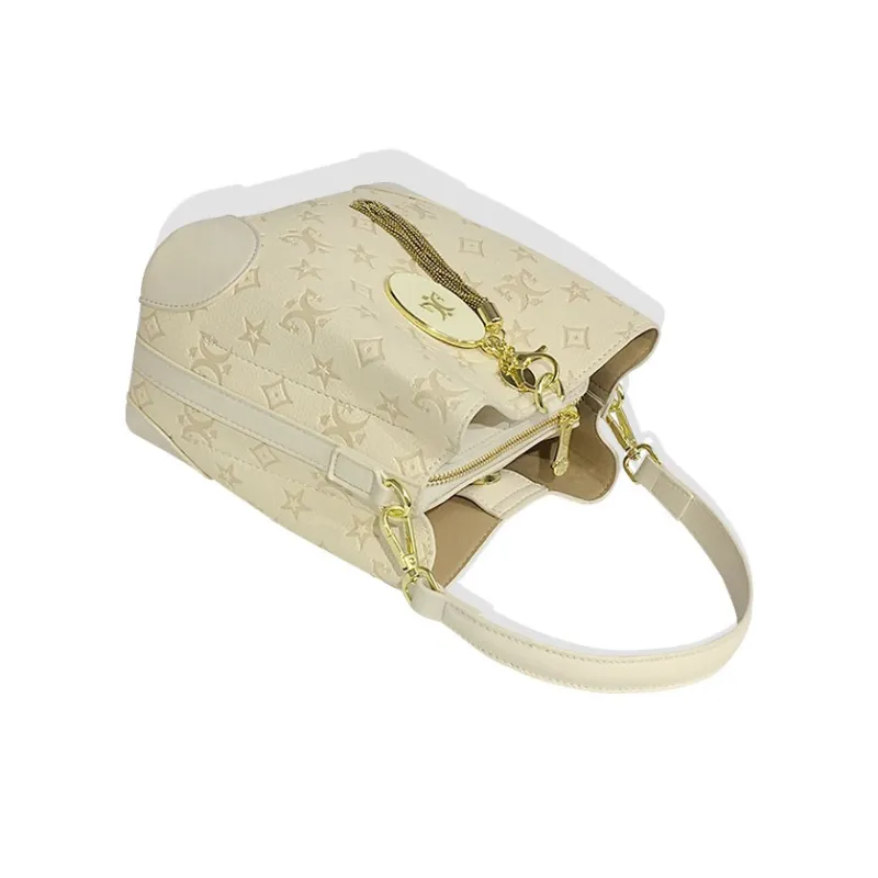 MACK JODAER Synthetic Leather Shoulder Bag, Crossbody Bag, Handbag Women's Ecru-3