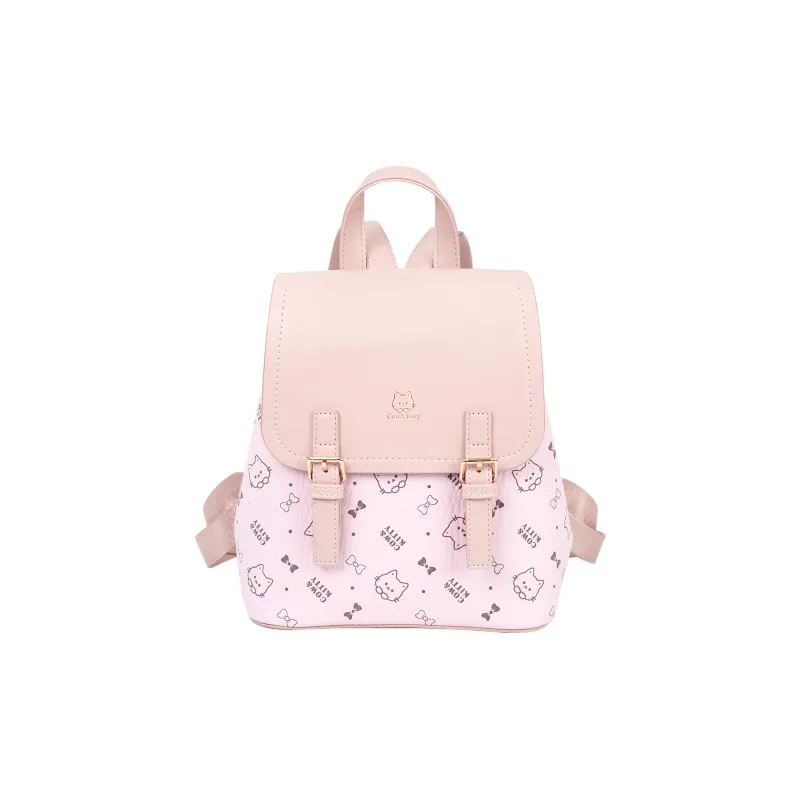 BLAKE FLEETO PU Backpack Women's Cherry Blossom Pink/Coffee Brown-0