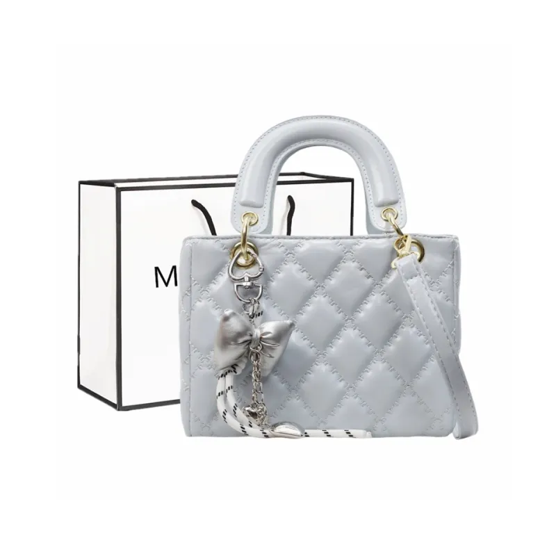 Fitchell PU Lady Dior Crossbody Handbag Women's Blue/Silver/Black/Ecru/Pink/Burgundy-0