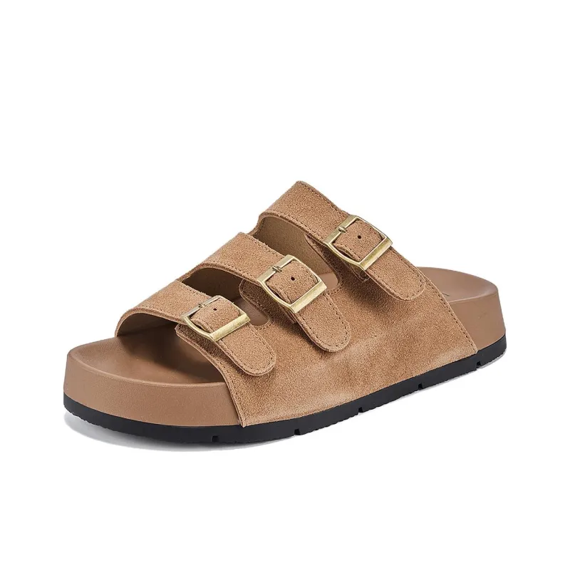 La Chapelle Slip Resistant Abrasion Resistant Slide Slippers Women's Brown-1