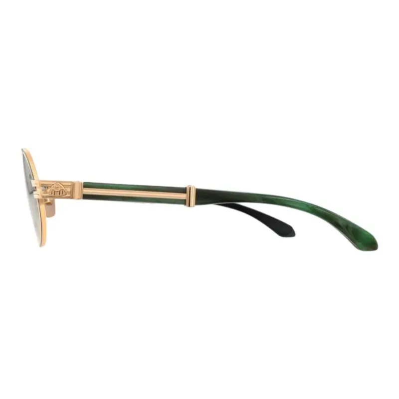 Maybach Metal Acetate Oval Sunglasses Men's Gold-2