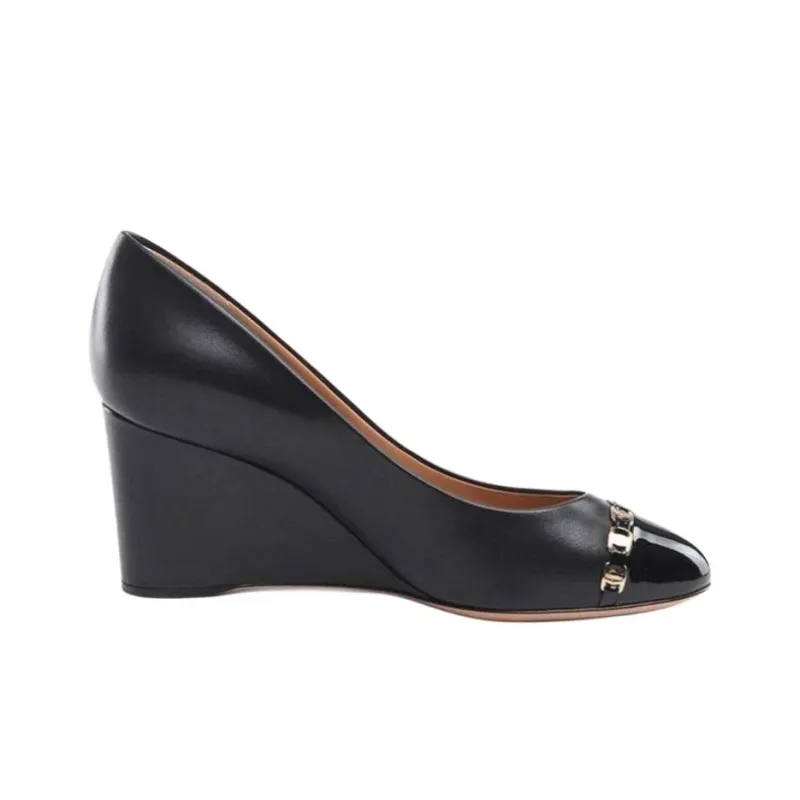 FERRAGAMO Wedge Heel High Heels 6.5cm Women's Black-1
