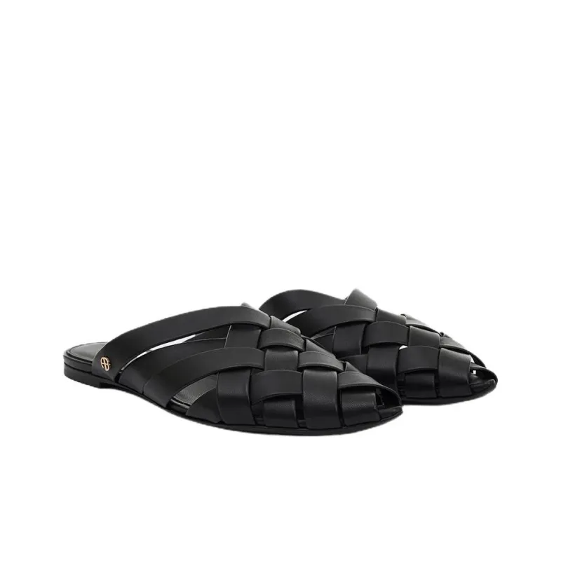 Anine Bing Closed Toe Slippers Women's Black-2