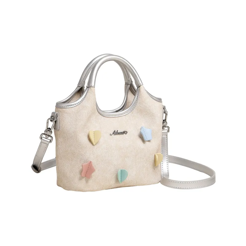 AILUXI Synthetic Leather Shoulder Bag, Crossbody Bag, Handbag Women's Moon White-1