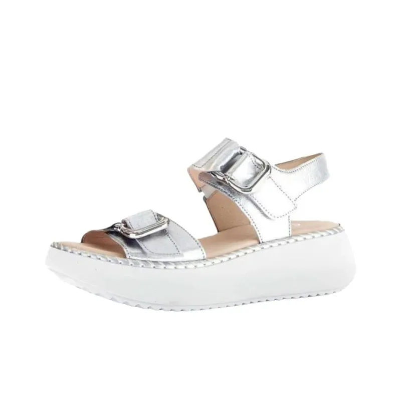 Gabor Fashion One Strap Sandals 5.5cm Women's Silver-2