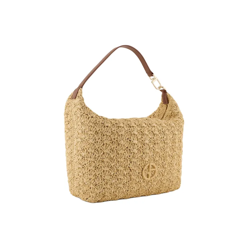 AMANI Coconut Coir With Leather Portable Crossbody Bag, Shoulder Bag Tubas Women's Beige-1
