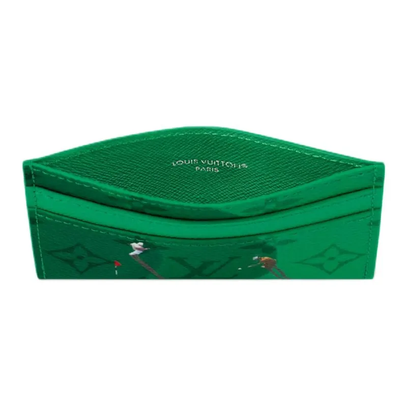 LOUIS VUITTON Golf Double Card Case Green-3
