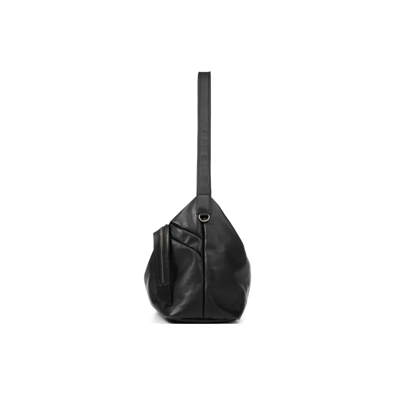 Yawei Kuroda PU With Artificial Leather Crossbody Bag Unisex Black-3