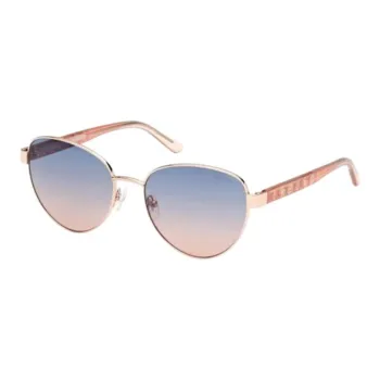GUESS Metal Cat Eye Sunglasses Women's Pink Gold