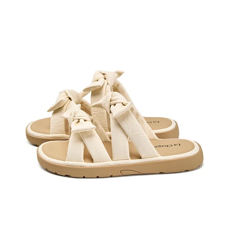 La Chapelle Abrasion Resistant Slide Slippers Women's Beige-2