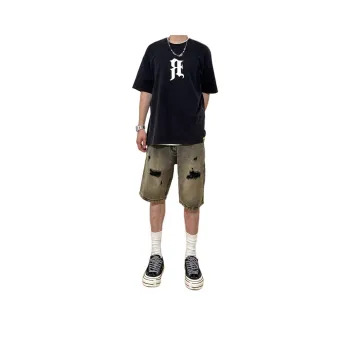 CORNILOT Denim Shorts Unisex Yellow Mud