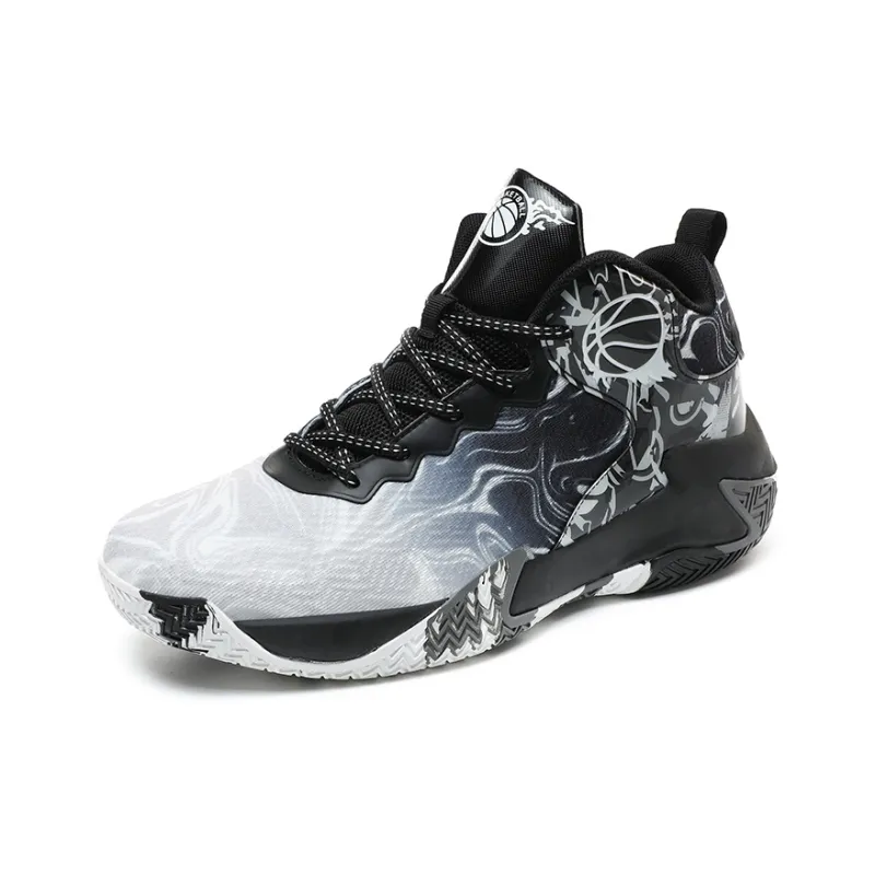 Black tailed Deer Shock Absorbers Slip Resistant Breathable High Top Basketball Shoes Men's-16