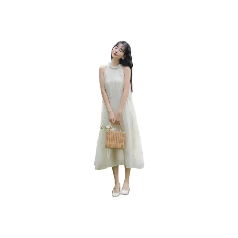 GOSO Sleeveless Dresses Women's White-0