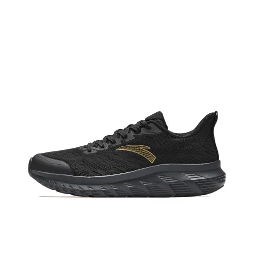 Anta Shock Absorbers With Slip Resistant Features Low Top Casual Running Shoes Men's Black Gold