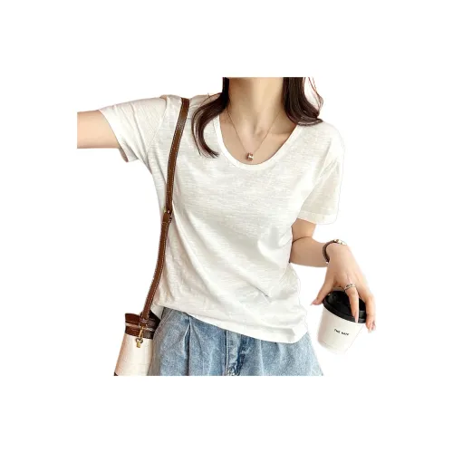 JEANSWEST T Shirt Summer Women's Pure White