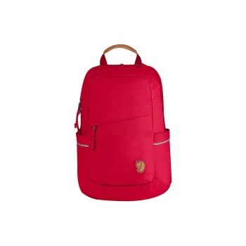 Fjallraven Polyester Leather Backpack Laptop Bags Unisex Coral Red