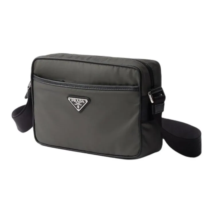 PRADA Recycled Nylon Shoulder Bag Men's Forest-1
