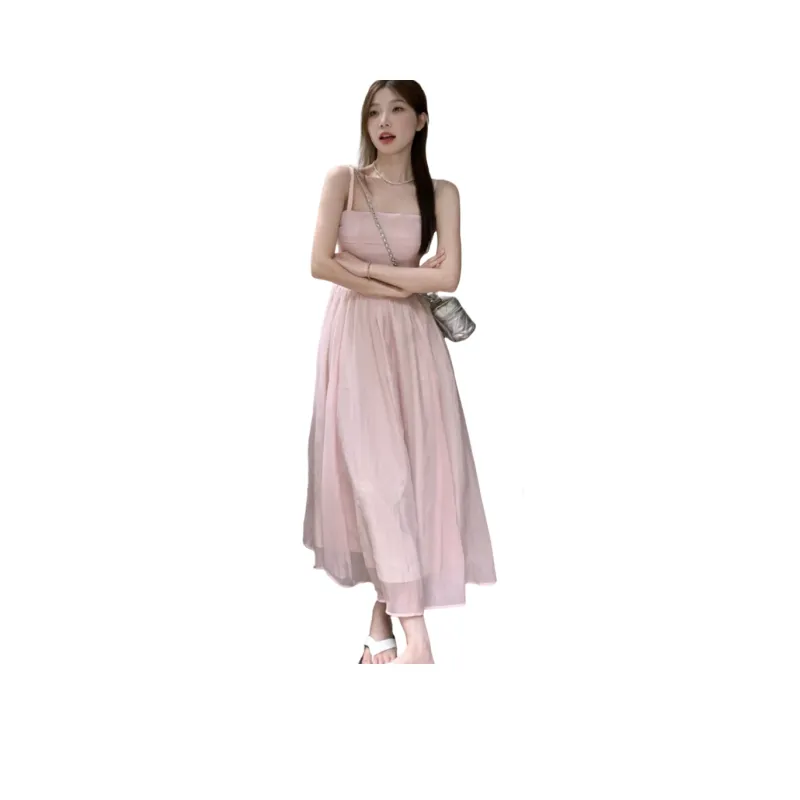 XIANSINIAO Slip Dresses Women's Pink-0