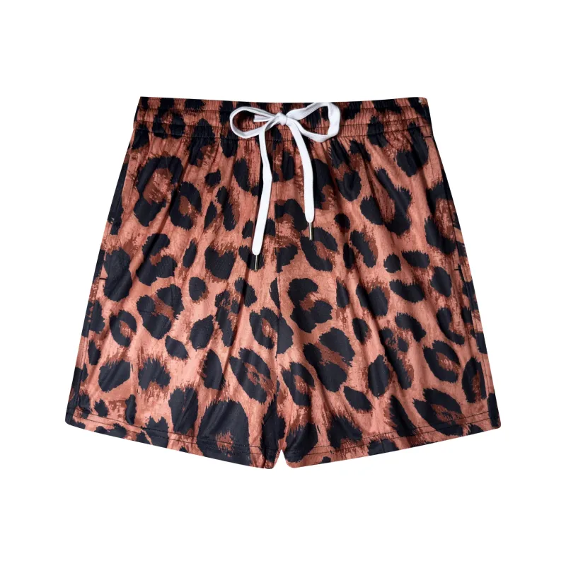 AWAO Casual Shorts Unisex Leopard Print-0