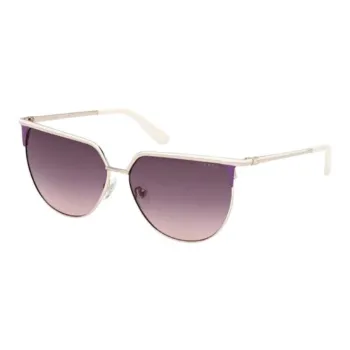 GUESS Metal Irregular Shape Sunglasses Women's Beige