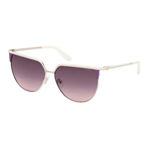 GUESS Metal Irregular Shape Sunglasses Women's Beige
