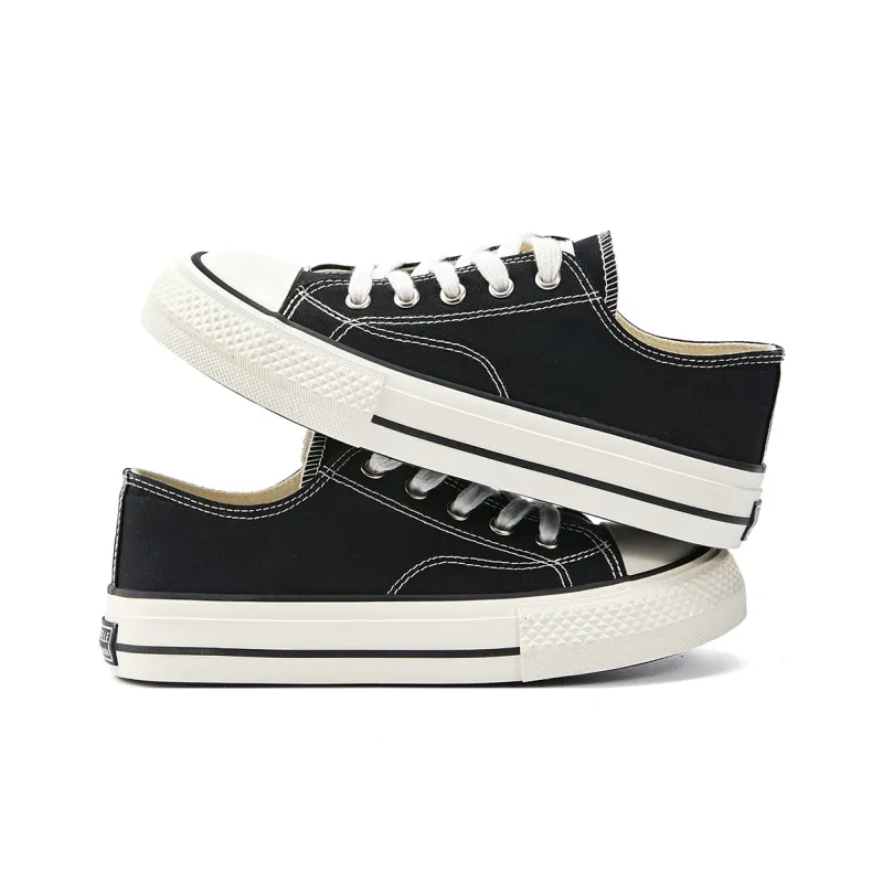 La Chapelle Non slip Lightweight Low Top Canvas Shoes Women's Black-4