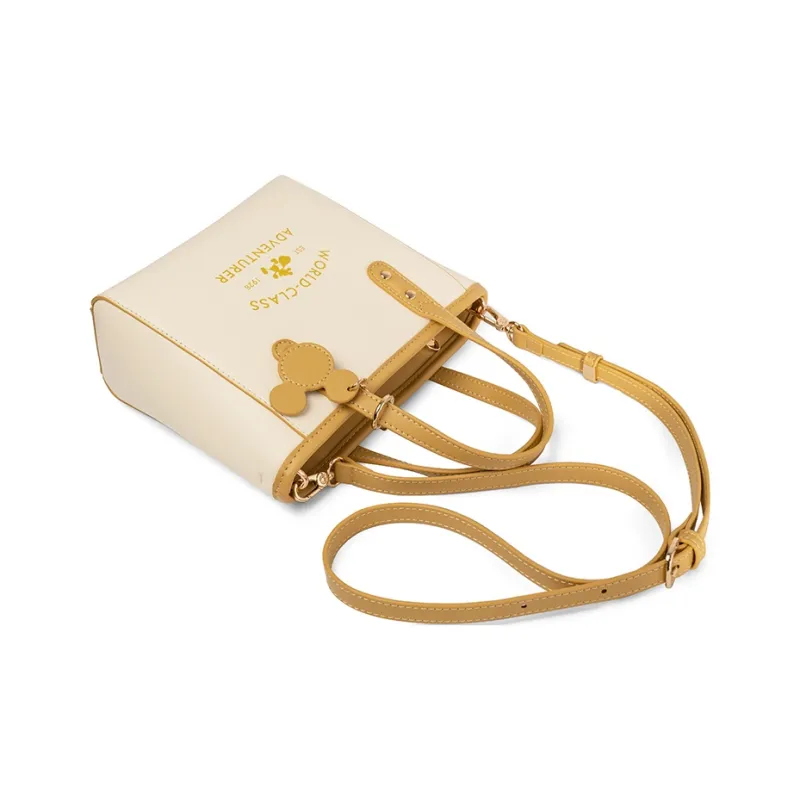 Disney Synthetic Leather Crossbody One Shoulder Handbag Women's Custard-3