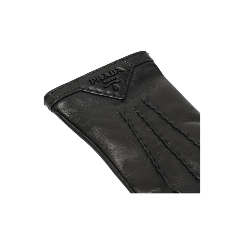 PRADA Leather Gloves Women's Black-1