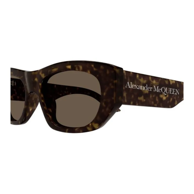 Alexander McQueen Acetate Irregular Shape Sunglasses Women's Brown-2