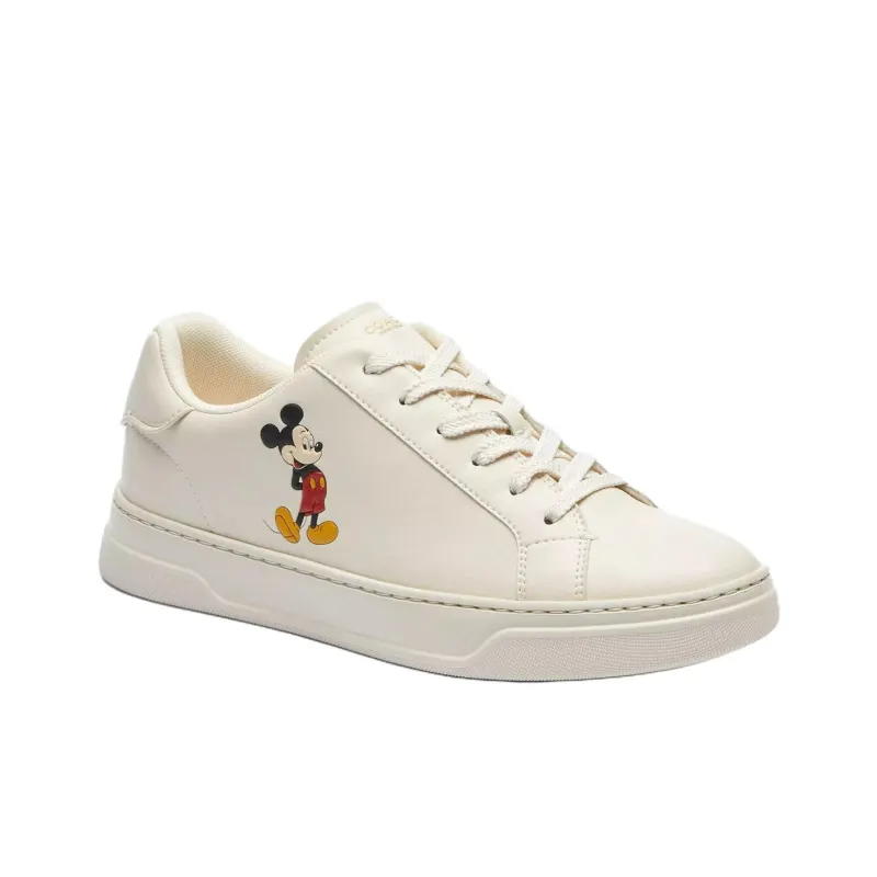 Disney x COACH Highline Low Top Skateboard Shoes Women's White-2