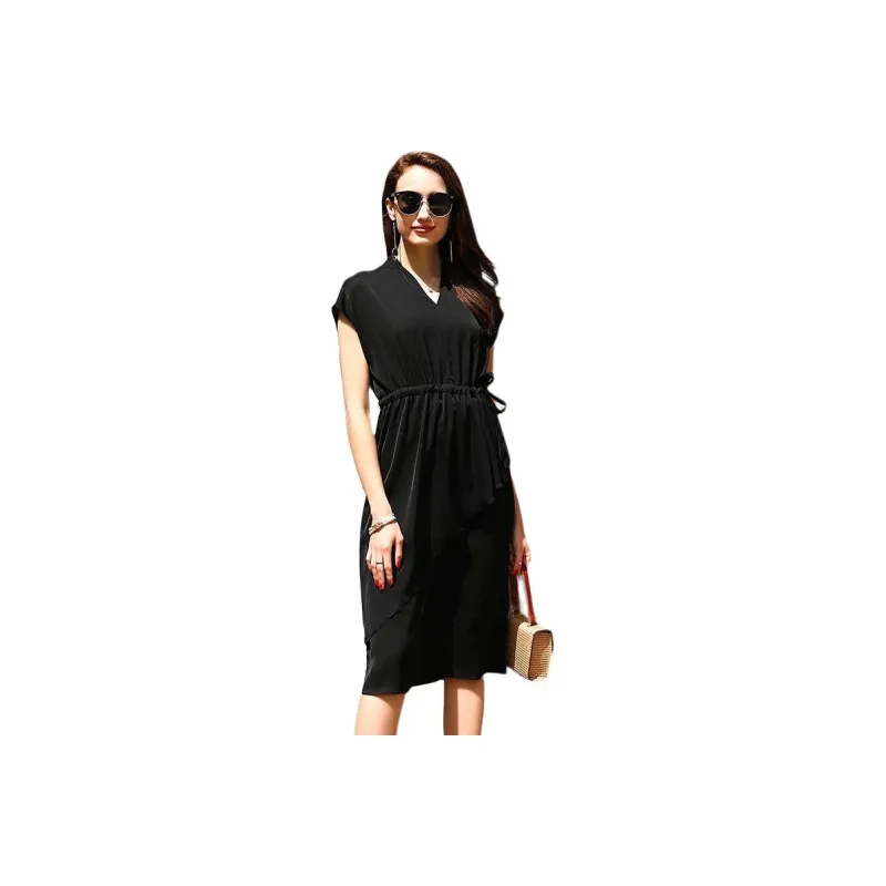 Yi Mengyuan Silk Short Sleeved Dress Women's-0