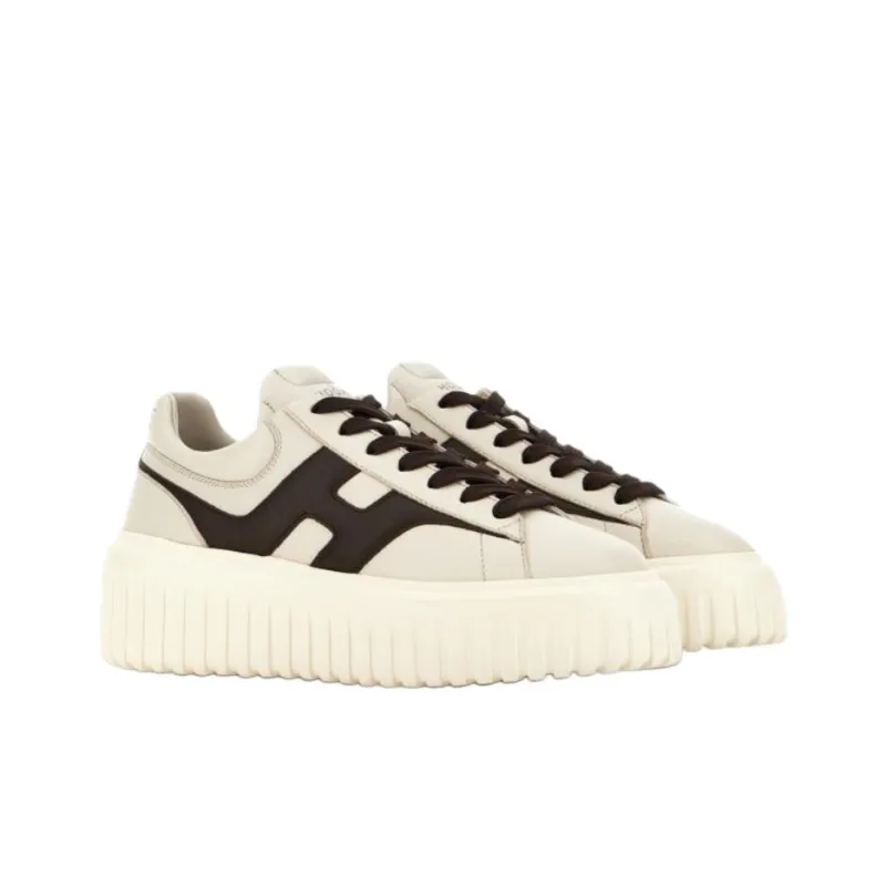 HOGAN H Stripes Low Top Skateboard Shoes Women's Ivory-2