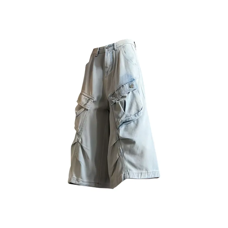 Anyveiw Denim Shorts Unisex Light Blue-0
