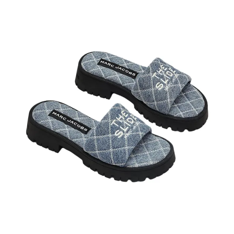MARC JACOBS The Quilted Denim Slides Women's-2