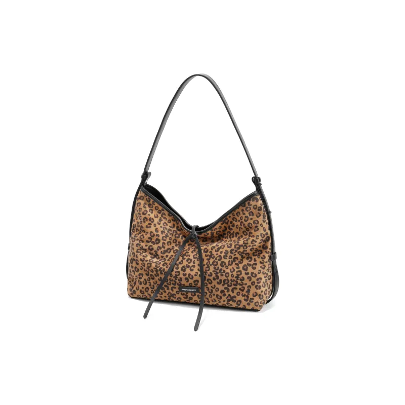 BELLE Fabric+Artificial Leather Shoulder Bag Tubas Women's Brown-1