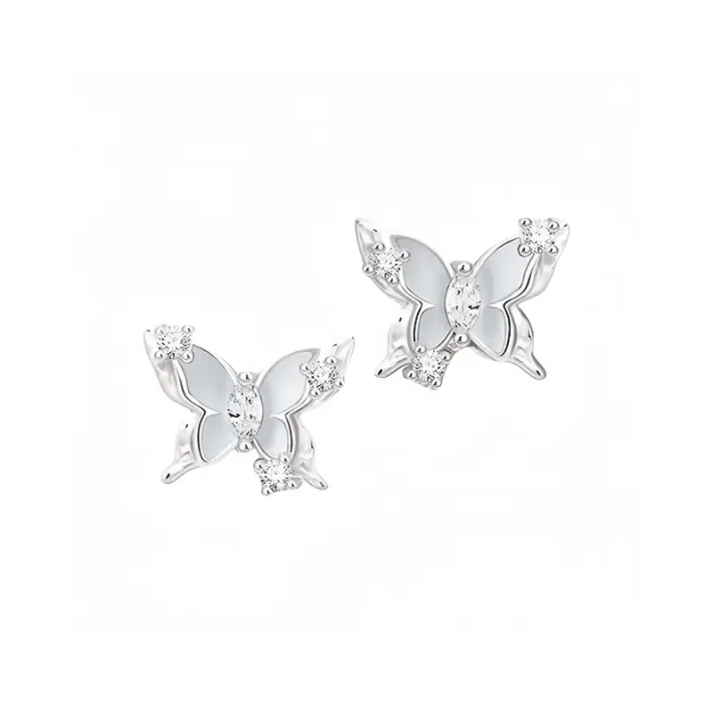 LAA 925 Sterling Silver Stud Earrings Women's-0