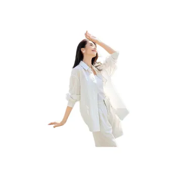 IHIMI Shirts Women's Ecru Stripes
