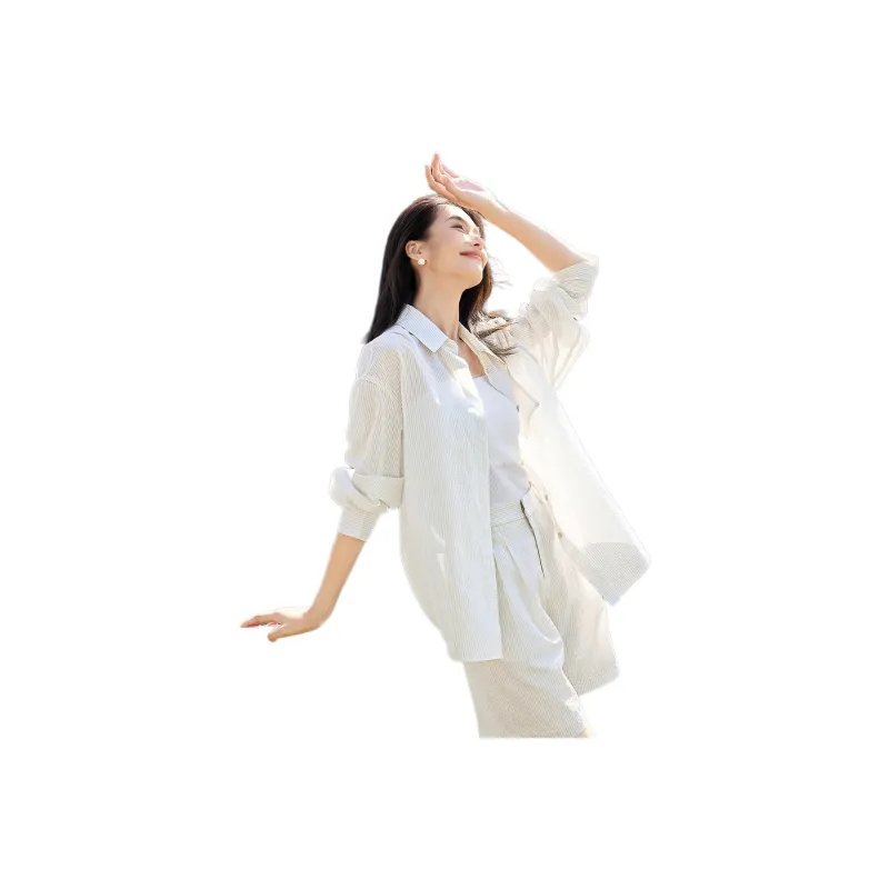 IHIMI Shirts Women's Ecru Stripes-0