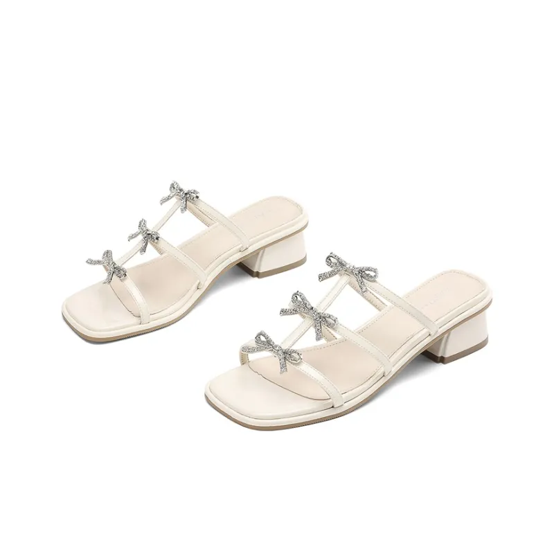 DAPHNE Slide Slippers Women's Beige, Silver-1