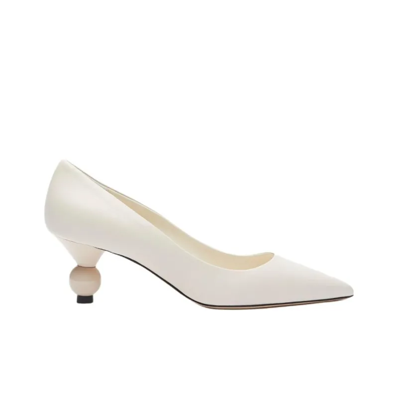 MaxMara Weekend Series Irregular Heel High Heels Women's White-1