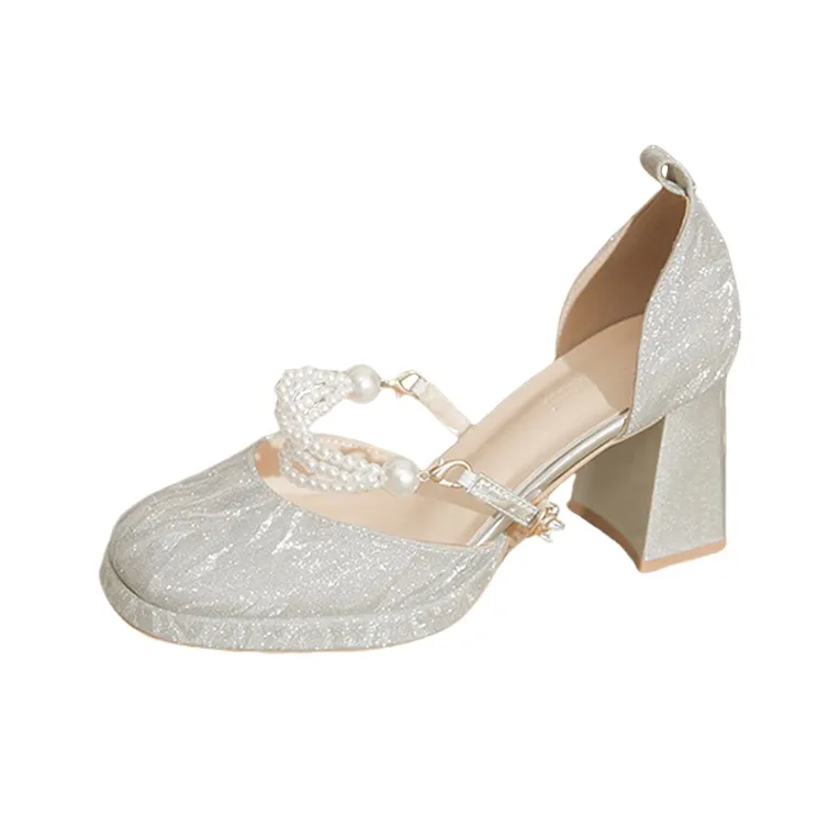 BIGTREE Chunky Heel High Heels Women's-3