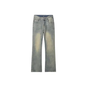 HOKLV Jeans Unisex Yellow Mud