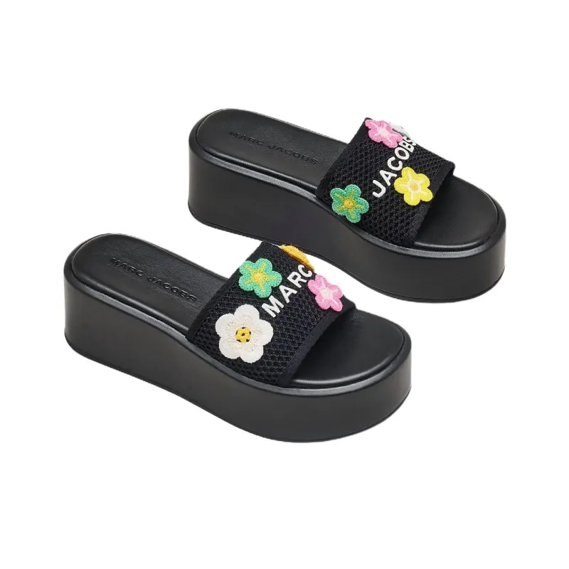 MARC JACOBS The Daisy Crochet Platform Slides Women's-2