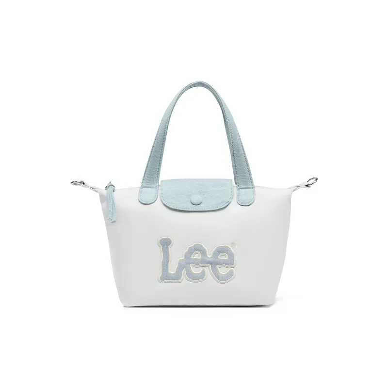 Lee Fabric Handbag Dumpling Bag Medium Size Women's Haze Blue/Barley Color/Pink-0