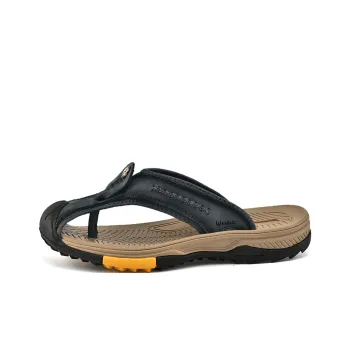 Wen Nai Rubber Sole Stitching Flip Flops Men's Gray